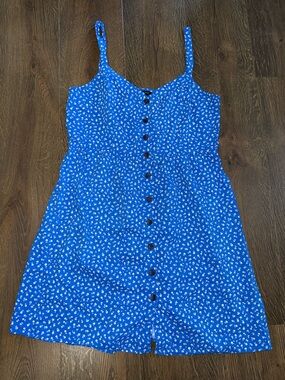 Banana Republic Bright Blue Mini Dress with White Floral Print